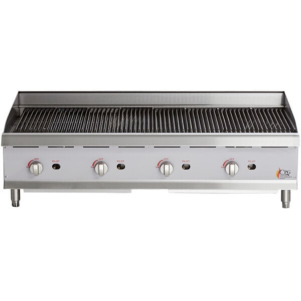 Scratch and Dent Cooking Performance Group CL-CPG-48-NL 48" Gas Countertop Lava Briquette Charbroiler - 120,000 BTU