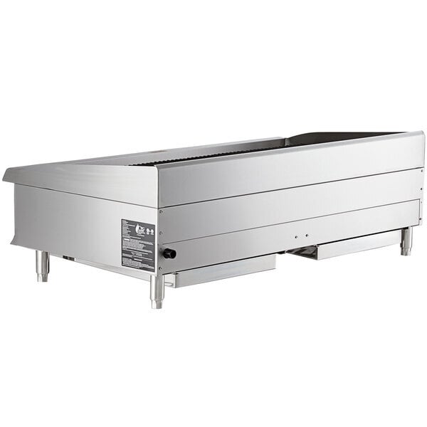 Scratch and Dent Cooking Performance Group CL-CPG-48-NL 48" Gas Countertop Lava Briquette Charbroiler - 120,000 BTU