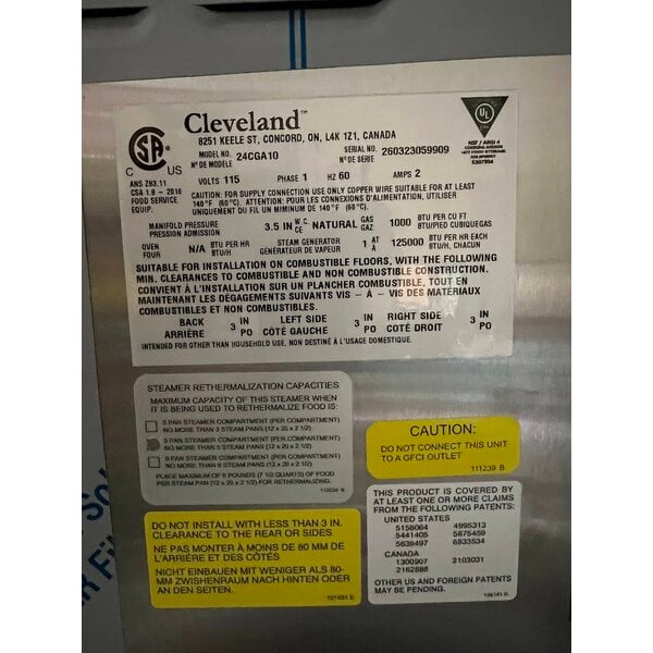 Scratch and Dent Cleveland 24CGA10 SteamCraft Ultra Natural Gas 10 Pan Floor Steamer - 125,000 BTU