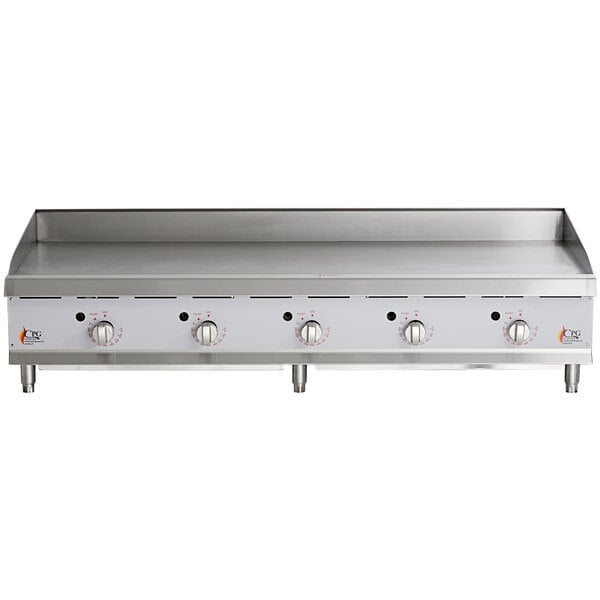 Scratch and Dent Cooking Performance Group GT-CPG-60-NL 60" Gas Countertop Griddle with Thermostatic Controls - 150,000 BTU