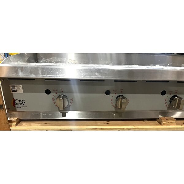 Scratch and Dent Cooking Performance Group GT-CPG-60-NL 60" Gas Countertop Griddle with Thermostatic Controls - 150,000 BTU