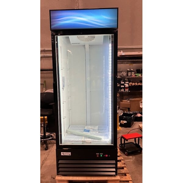 Scratch and Dent Avantco GDC-24F-HC 31" Black Swing Glass Door Merchandiser Freezer with LED Lighting