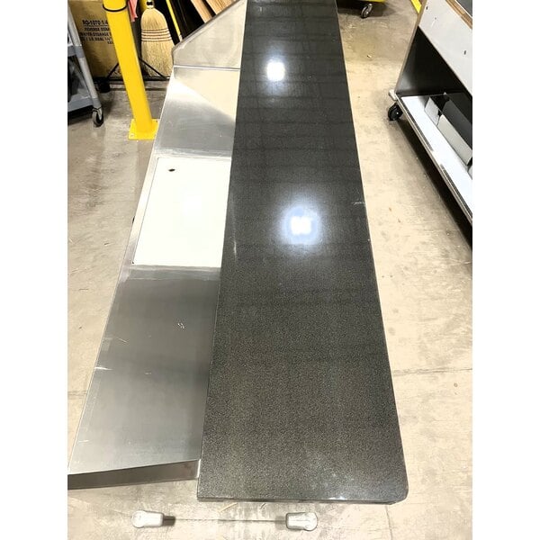 Scratch and Dent Regency 63" Basic Stainless Steel Portable Bar with Two Removable Speed Rails and Ice Bin