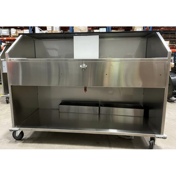 Scratch and Dent Regency 63" Basic Stainless Steel Portable Bar with Two Removable Speed Rails and Ice Bin