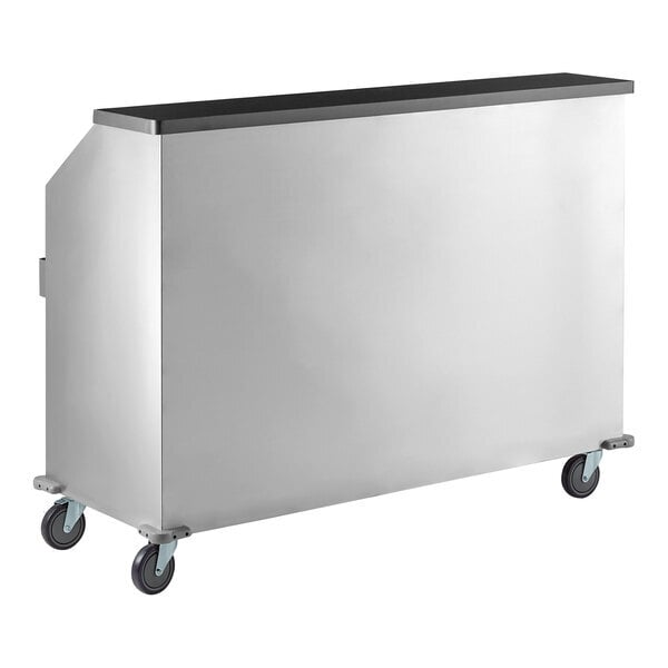 Scratch and Dent Regency 63" Basic Stainless Steel Portable Bar with Two Removable Speed Rails and Ice Bin
