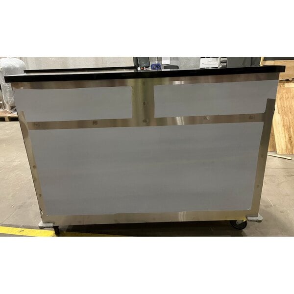 Scratch and Dent Regency 63" Basic Stainless Steel Portable Bar with Two Removable Speed Rails and Ice Bin