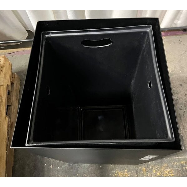 Scratch and Dent Ex-Cell Kaiser RC-KD36-T BLX Kaleidoscope XL Series Black Texture 36 Gallon Customizable Square Trash Receptacle