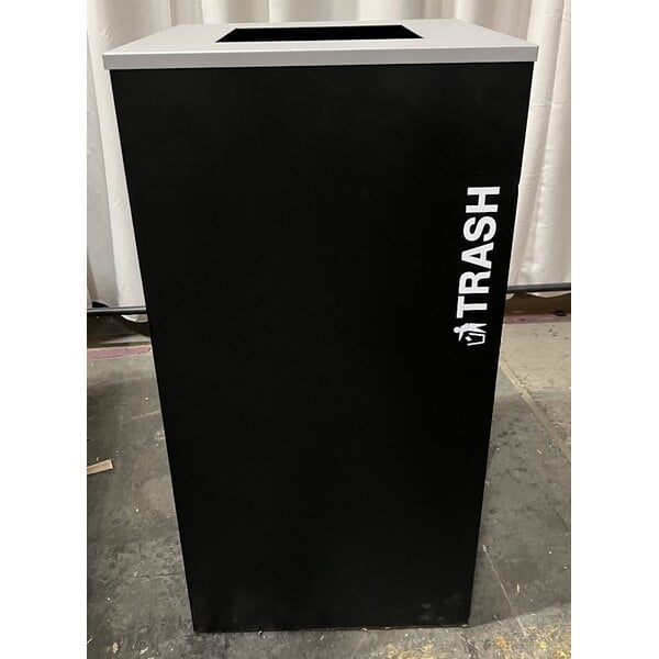 Scratch and Dent Ex-Cell Kaiser RC-KD36-T BLX Kaleidoscope XL Series Black Texture 36 Gallon Customizable Square Trash Receptacle
