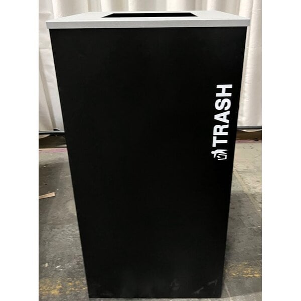 Scratch and Dent Ex-Cell Kaiser RC-KD36-T BLX Kaleidoscope XL Series Black Texture 36 Gallon Customizable Square Trash Receptacle