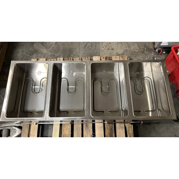 Scratch and Dent ServIt Four Pan Open Well Electric Steam Table with Adjustable Undershelf - 120V, 2000W