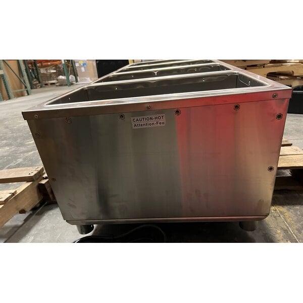 Scratch and Dent ServIt Four Pan Open Well Electric Steam Table with Adjustable Undershelf - 120V, 2000W
