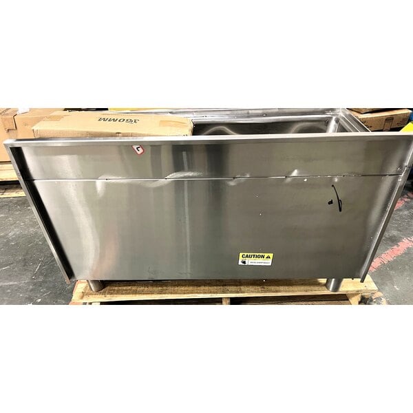 Scratch and Dent Regency 21" x 36" Stainless Steel Underbar Ice Bin with Bottle Holders - 119 lb.