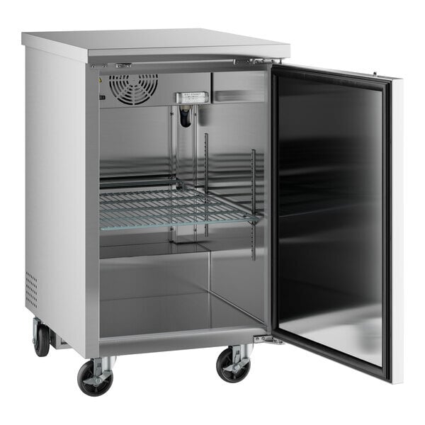 Scratch and Dent Avantco UBB-1-HC-S 23" Stainless Steel Counter Height Solid Door Back Bar Refrigerator