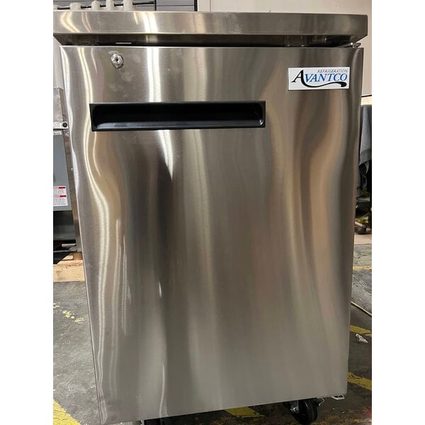 Scratch and Dent Avantco UBB-1-HC-S 23" Stainless Steel Counter Height Solid Door Back Bar Refrigerator