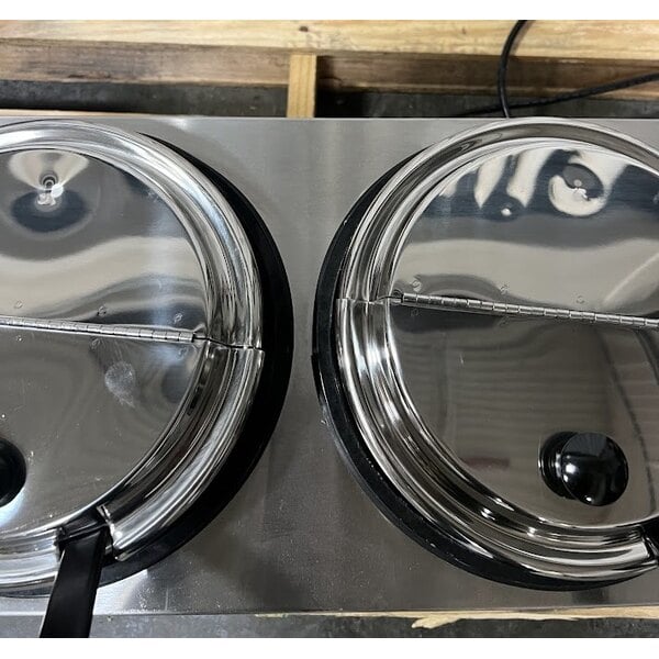 Scratch and Dent Vollrath 72029 Cayenne Twin Well 7.25 Qt. Rethermalizer / Warmer Package with Insets, Covers, and Ladles - 120V, 1400W
