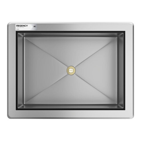 Scratch and Dent Regency 18" x 24" Stainless Steel Drop-In Ice Bin with Sliding Lid - 50 lb.