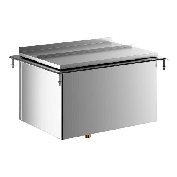Scratch and Dent Regency 18" x 24" Stainless Steel Drop-In Ice Bin with Sliding Lid - 50 lb.