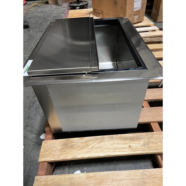 Scratch and Dent Regency 18" x 24" Stainless Steel Drop-In Ice Bin with Sliding Lid - 50 lb.