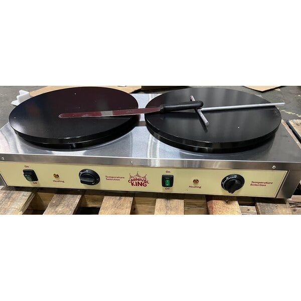 Scratch and Dent Carnival King TCM16DBL 16" Dual Non-Stick Crepe Maker - 208/240V