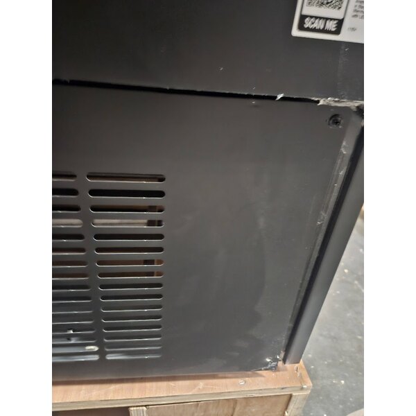 Scratch and Dent Avantco GDC-69-HC 78 1/4" Black Swing Glass Door Merchandiser Refrigerator with LED Lighting