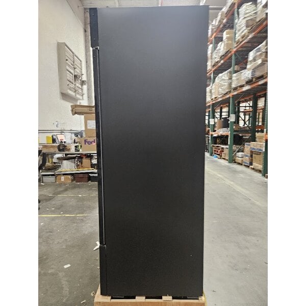 Scratch and Dent Avantco GDC-69-HC 78 1/4" Black Swing Glass Door Merchandiser Refrigerator with LED Lighting