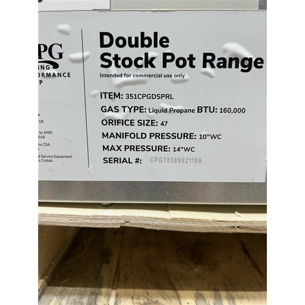 Scratch and Dent Cooking Performance Group CPG-DSPR-L Liquid Propane Stock Pot Range - 160,000 BTU