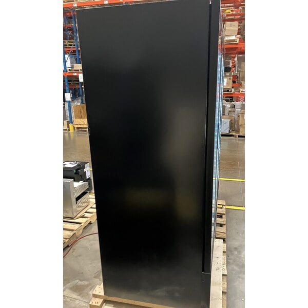 Scratch and Dent Beverage-Air MT72-1B 79" Marketeer Series Black Refrigerated Swing Glass Door Merchandiser with LED Lighting