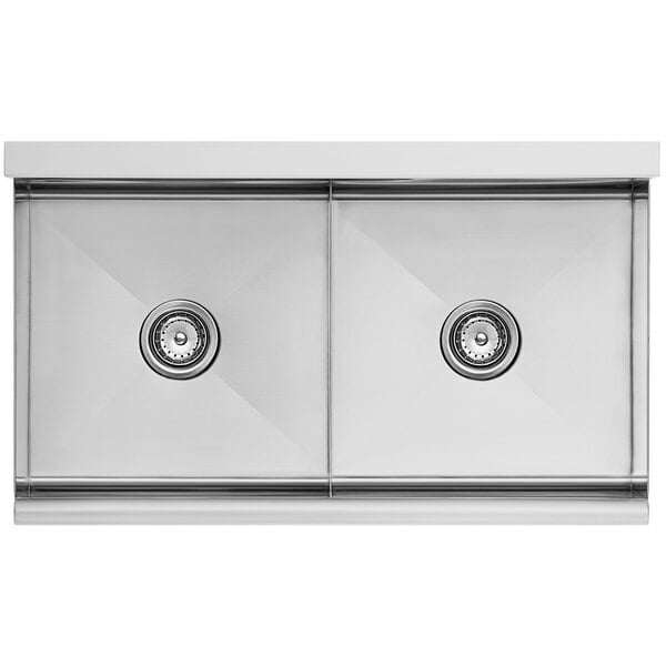 Scratch and Dent Regency 36" Two Compartment Commercial Utility Sink with 18" x 18" x 14" Sink Bowls