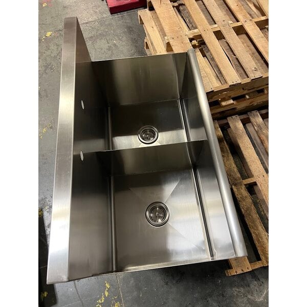 Scratch and Dent Regency 36" Two Compartment Commercial Utility Sink with 18" x 18" x 14" Sink Bowls