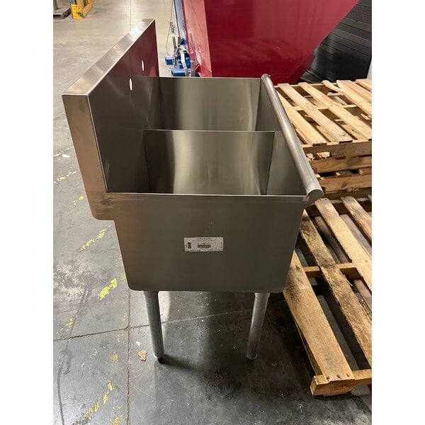 Scratch and Dent Regency 36" Two Compartment Commercial Utility Sink with 18" x 18" x 14" Sink Bowls