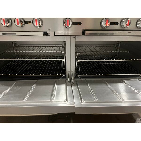 Scratch and Dent Cooking Performance Group S60-G36-L Liquid Propane 4 Burner 60" Range with 36" Griddle and 2 Standard Ovens - 240,000 BTU