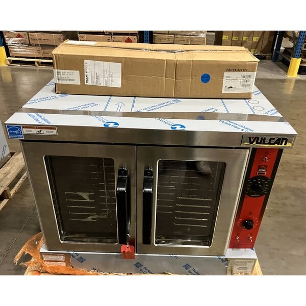 Scratch and Dent Vulcan VC44GD-NAT Natural Gas Double Deck Full Size Gas Convection Oven with Solid State Controls - 100,000 BTU