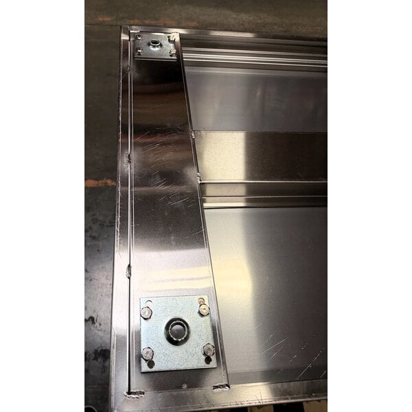 Scratch and Dent Regency 30" x 48" 16 Gauge Type 304 Stainless Steel Enclosed Base Table with Sliding Doors and Adjustable Midshelf