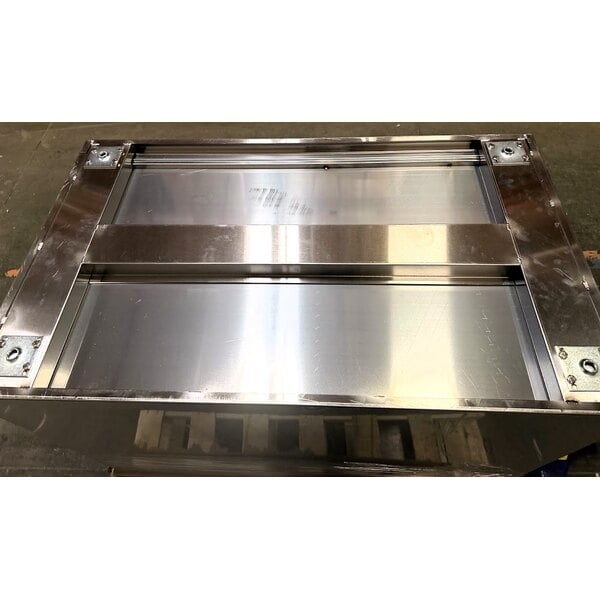 Scratch and Dent Regency 30" x 48" 16 Gauge Type 304 Stainless Steel Enclosed Base Table with Sliding Doors and Adjustable Midshelf