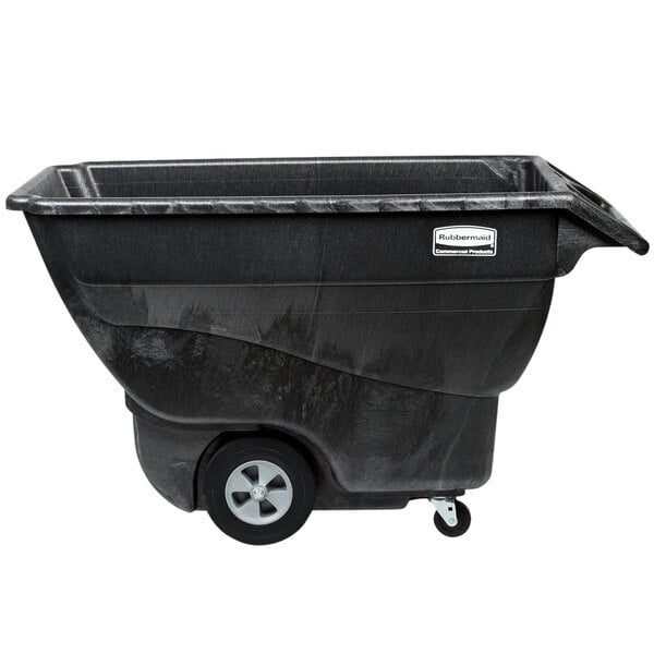 Scratch and Dent Rubbermaid® FG101300BLA Black 0.75 Cubic Yard Tilt Truck / Trash Cart (1000 lb.)