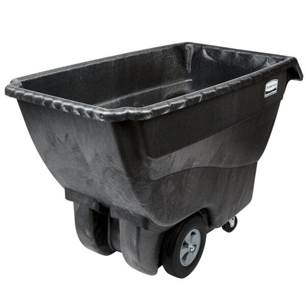 Scratch and Dent Rubbermaid® FG101300BLA Black 0.75 Cubic Yard Tilt Truck / Trash Cart (1000 lb.)