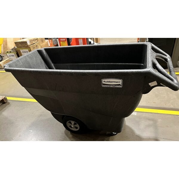 Scratch and Dent Rubbermaid® FG101300BLA Black 0.75 Cubic Yard Tilt Truck / Trash Cart (1000 lb.)