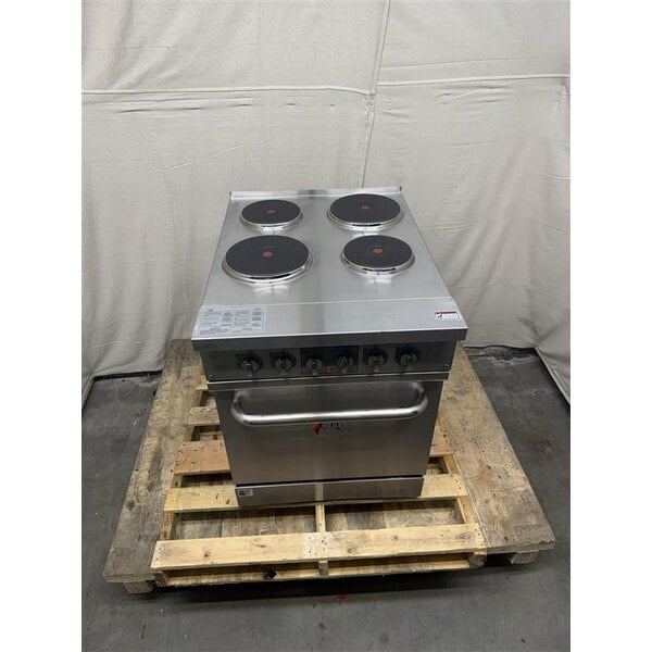 Scratch and Dent Cooking Performance Group ER24-240-1 24" 4-Burner Electric Range with Space Saver Oven - 240V, 1 Phase