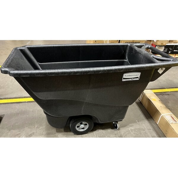 Scratch and Dent Rubbermaid® FG9T1300BLA Black 0.5 Cubic Yard Tilt Truck / Trash Cart (450 lb.)
