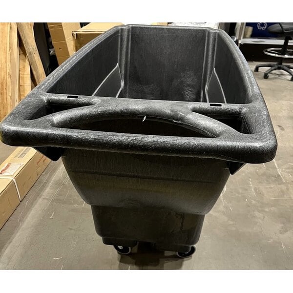 Scratch and Dent Rubbermaid® FG9T1300BLA Black 0.5 Cubic Yard Tilt Truck / Trash Cart (450 lb.)