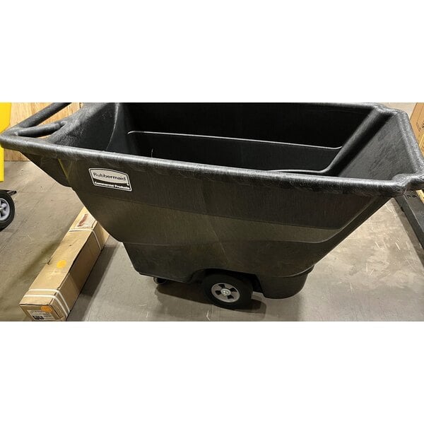 Scratch and Dent Rubbermaid® FG9T1300BLA Black 0.5 Cubic Yard Tilt Truck / Trash Cart (450 lb.)