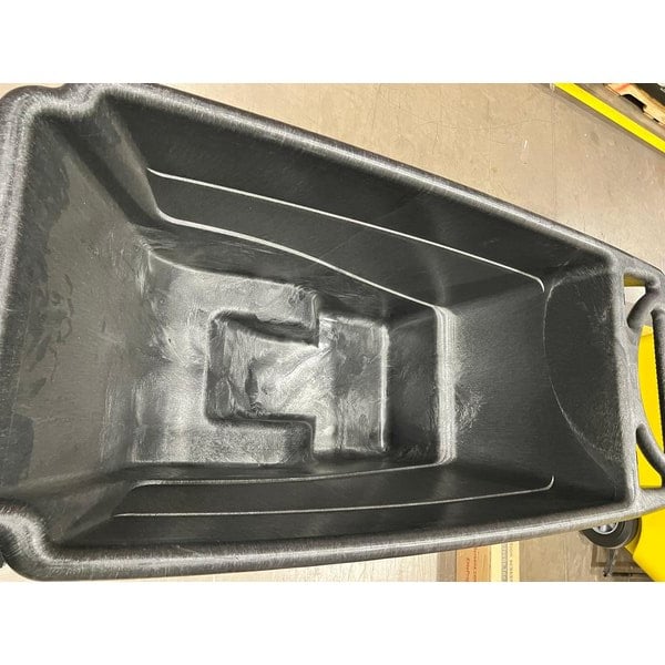 Scratch and Dent Rubbermaid® FG9T1300BLA Black 0.5 Cubic Yard Tilt Truck / Trash Cart (450 lb.)