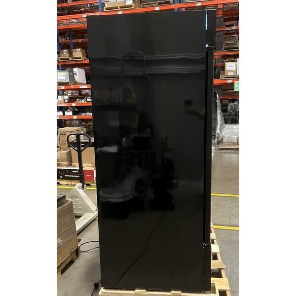 Scratch and Dent MainStreet Equipment GMC-49 52 3/4" Black Swing Glass Door Merchandiser Refrigerator - 120V
