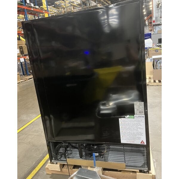 Scratch and Dent MainStreet Equipment GMC-49 52 3/4" Black Swing Glass Door Merchandiser Refrigerator - 120V