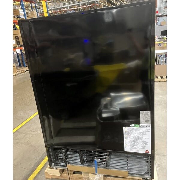 Scratch and Dent MainStreet Equipment GMC-49 52 3/4" Black Swing Glass Door Merchandiser Refrigerator - 120V