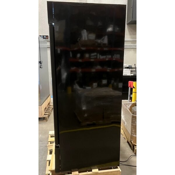 Scratch and Dent MainStreet Equipment GMC-49 52 3/4" Black Swing Glass Door Merchandiser Refrigerator - 120V