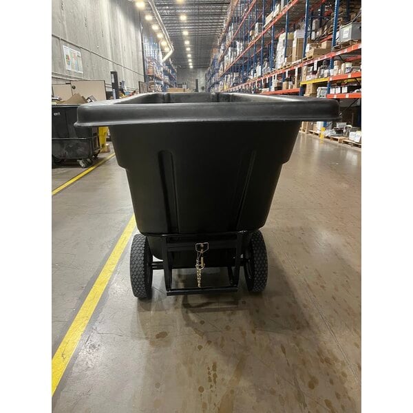 Scratch and Dent Lavex 1 Cubic Yard Black Towable Heavy-Duty Tilt Truck / Trash Cart (2,100 lb. Capacity)