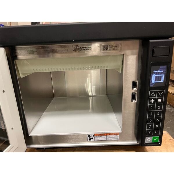 Scratch and Dent Amana RC17S2 Heavy Duty Stainless Steel Commercial Microwave Oven with Push Button Controls - 208/240V, 1700W