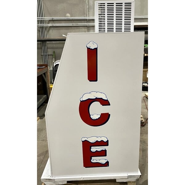 Scratch and Dent Leer 40ASL-R290 51" Outdoor Auto Defrost Ice Merchandiser with Slanted Front and Galvanized Steel Door