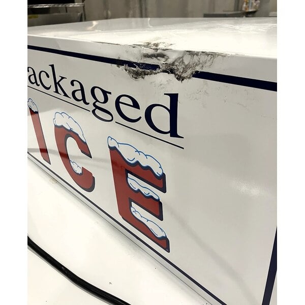 Scratch and Dent Leer 40ASL-R290 51" Outdoor Auto Defrost Ice Merchandiser with Slanted Front and Galvanized Steel Door